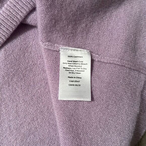 Talbots Haven M Lavender 💯Cashmere V neck Pullover Long Fine Knit Sweater - Picture 10 of 11